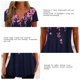 thumbnail image 5 of Mujer Manga Corta Cuello En V Estampado Moda Cómodo Transpirable Casual Blusa Top para Ir De Compras Viajes Oficina Rosa XXL, 5 of 6