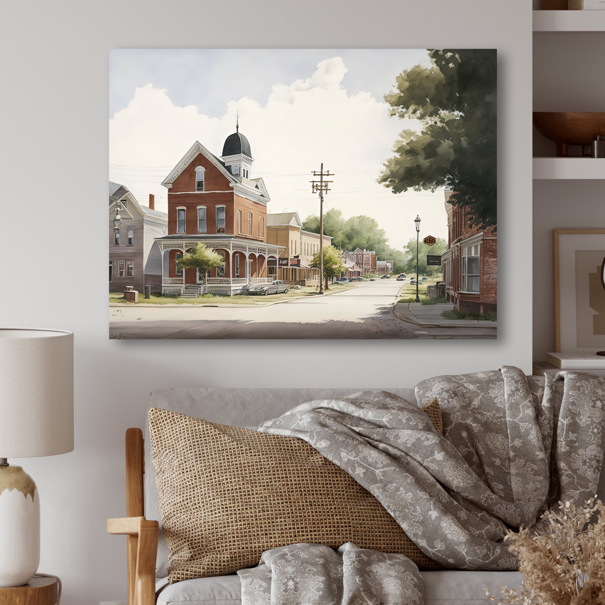 Designart Small Town In Arizona III Canvas Wall Art