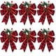 thumbnail image 2 of 6 Lazos Navideños de Terciopelo con Dobladillo, Hechos a Mano, para Decoración Navideña (15 X 13 Cm) | Juego de 6 Pajaritas con Estampado de Cuadros para Decoración Navideña, 2 of 6