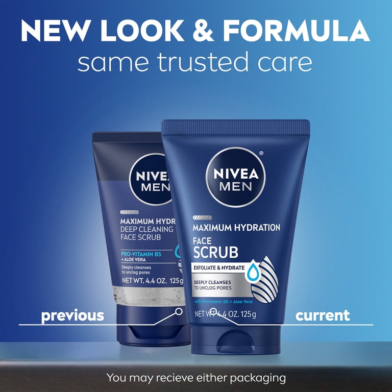 NIVEA MEN Maximum Hydration Deep Cleaning Face Scrub with Aloe
