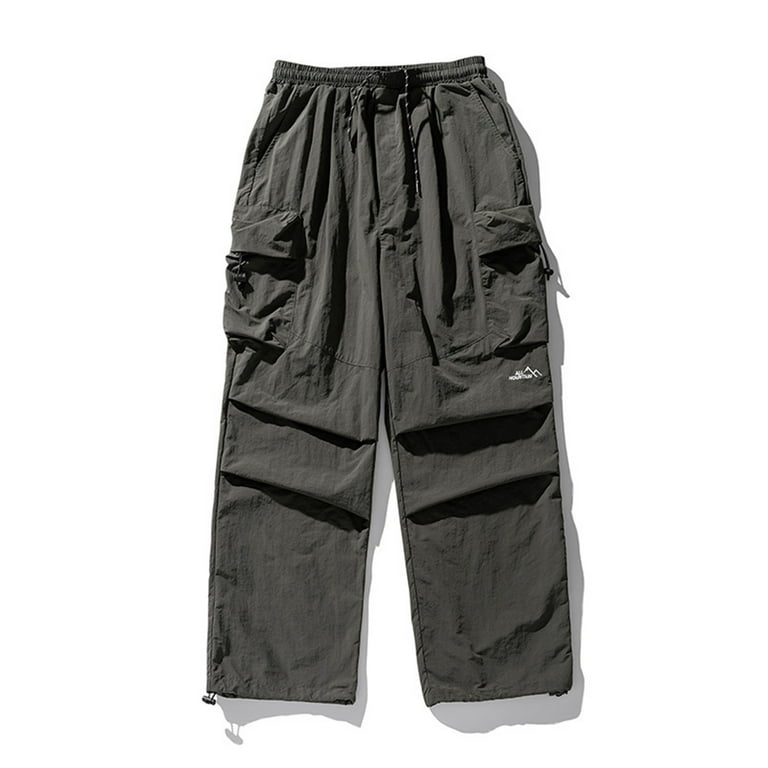 QATAINLAV Cargo Pants Men's High Waisted Parachute Sweatpant QATAINLAV Cargo Pants Men's High Waisted Parachute Sweatpant