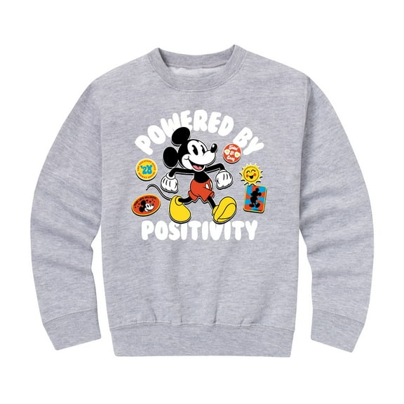 Mickey & Friends - Powered By Positivity - Toddler And Youth Crewneck Fleece Sweatshirt