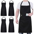 thumbnail image 1 of 4 Pack Chef Aprons, Black Apron with 2 Pockets, Waterproof Adjustable Apron for Men Women,Professional Cooking Apron for Cooking, Gardening, Restauran, 1 of 5