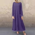 thumbnail image 2 of Sngxgn Womens Knit Dress Square Neck Long Sleeve Knee Length Dresses(Purple,L), 2 of 4