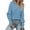 Blue, variant on CoCopeaunts Women Knitted Sweater Tops Lapel Collar Long Sleeve Pullover Ribbed Knit Solid Color Sweaters Top
