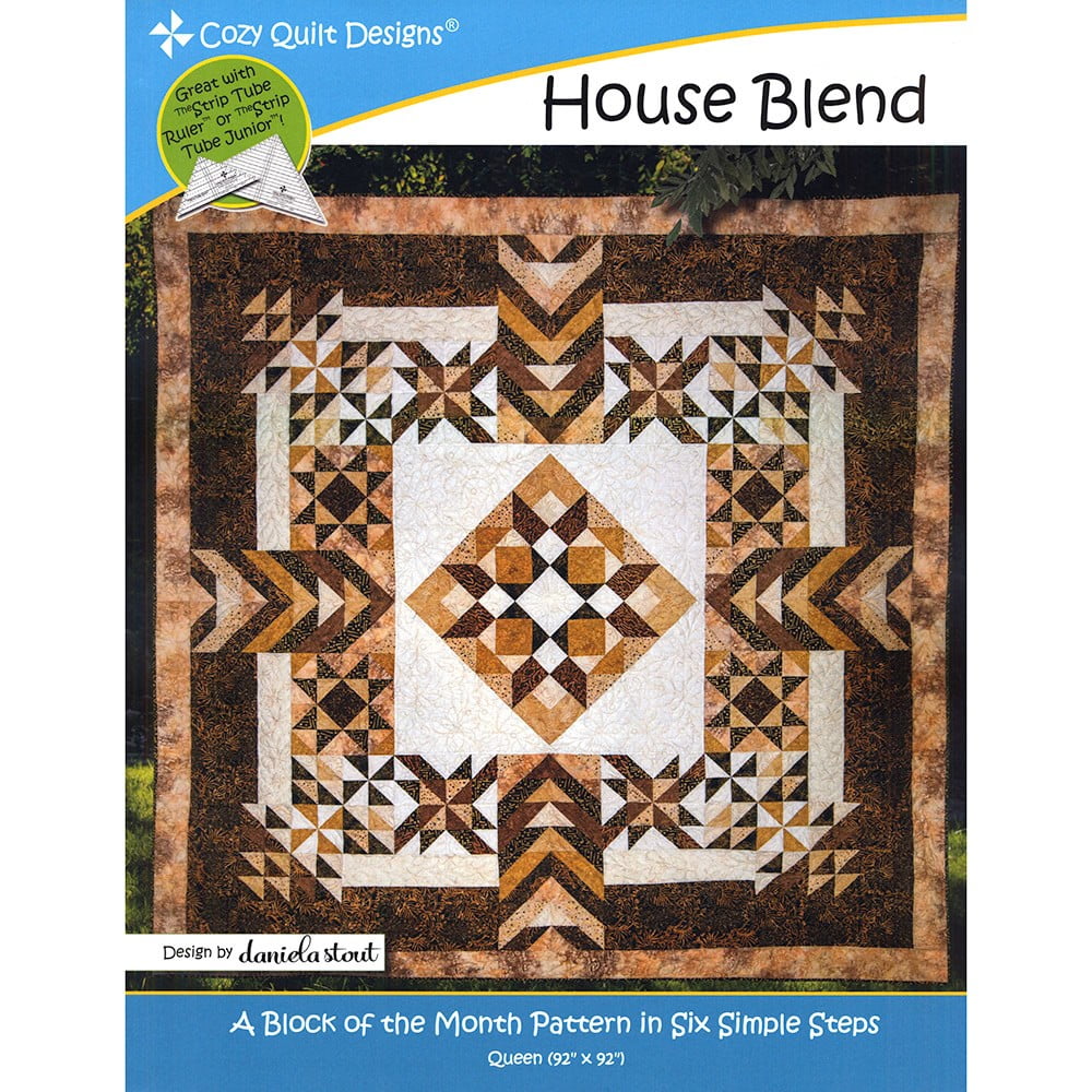 House Blend Queen Size Quilt Pattern in Brown and Beige
