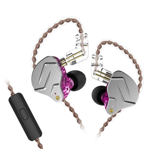 Auriculares KZ ZSN PRO con cable de 3,5mm, auriculares deportivos para juegos, auriculares de Audio manos libres portátiles con cable largo para Cables de audio/vídeo Púrpura con micrófono
