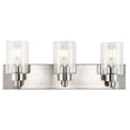 thumbnail image 2 of JONATHAN Y Irving 22" 3-Light Seeded Glass/Iron Modern Contemporary LED Vanity Light, Nickel, 2 of 7