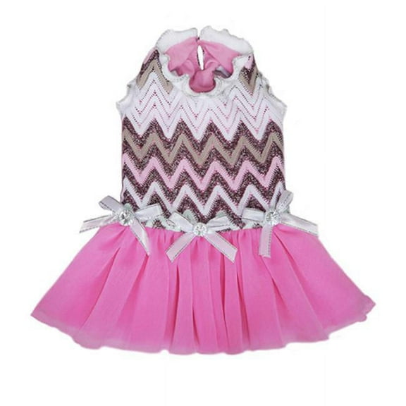 Pooch Outfitters PDPD-XL Daphne Party Dress, Pink - Extra Large
