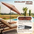 thumbnail image 6 of Autlaycil 9ft Outdoor Patio Umbrellas 6 Ribs with Tilt and Crank Patio Table Umbrella, for Patio Garden and Poolside, Coffee, 6 of 7