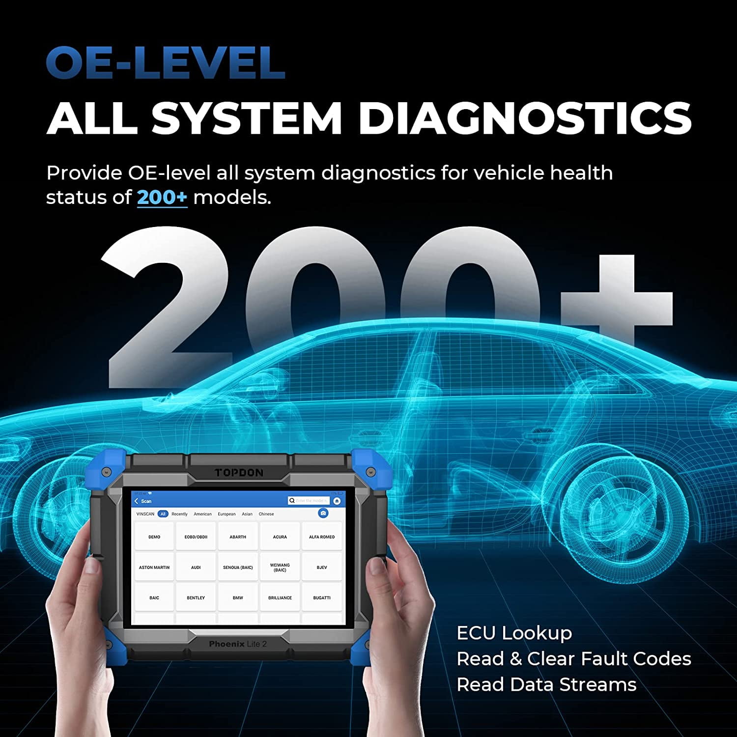 OBD2 Scanner, TOPDON Phoenix Lite 2 Car Diagnostic Scan Tool, Bi-Directional Control, E‘CU C0ding 28+ Reset Functions OBD2 Scanner, TOPDON Phoenix Lite 2 Car Diagnostic Scan Tool, Bi-Directional Control, E‘CU C0ding 28+ Reset Functions