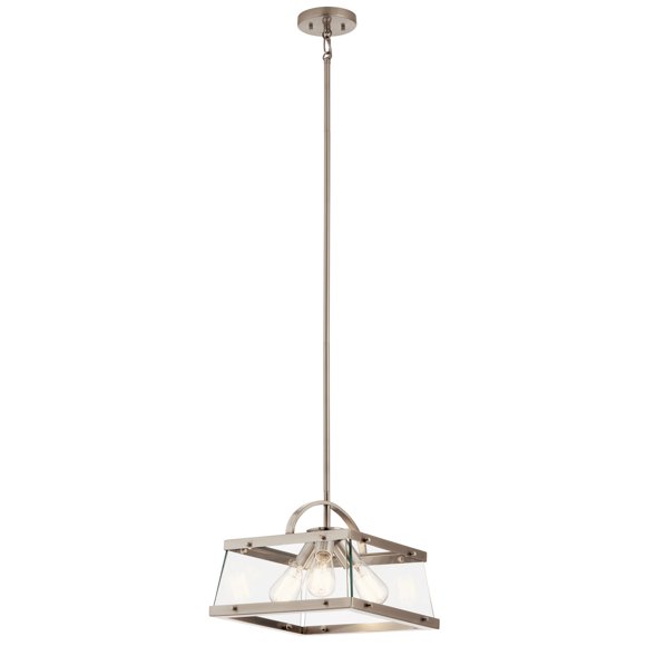 Kichler Canada Darton 3-Light Pendant/Semi Flush, Pewter Finish, Clear Glass