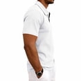 thumbnail image 2 of Waffle Polos Shirts for Adult Men 1/4 Zip Short Sleeve Casual Golf T-Shirt Slim Fit Quarter Zipper Pullover Summer Soft and Breathable Tee Shirts Solid Color Plain Lapel Sport Tops, 2 of 7