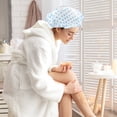 thumbnail image 4 of 6 Pcs Bonnets de Bain Réutilisables Épaissis Motif à Pois Ronds Bonnets de Douche Bande Élastique Chapeaux de Cheveux pour Femmes Dames, 4 of 9