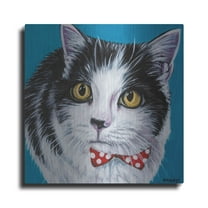 Luxe Metal Art 'Classy Cat I' by Carolee Vitaletti, Metal Wall Art, 12"x12"