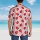 thumbnail image 4 of Balery Strawberries Camisas hawaianas de manga corta para hombre, camisas playeras de corte holgado, camisas de vacaciones con botones,Small, 4 of 7