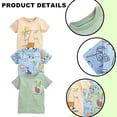 thumbnail image 3 of Camiseta de manga corta para niños, camiseta informal de algodón con cuello redondo y gráfico, camiseta de verano para niños de algodón con dibujos animados, 3 of 5