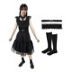 thumbnail image 3 of Disfraz Premium Vestido de tutú de tul negro para mujer Traje de estilo gótico vintage (Vestido de malla negro 152) Kuymtek Negro 7 - 8 años para Niña, 3 of 7
