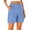 Blue, variant on Womens Bermuda Shorts Pull On 7 Inch Inseam Mid Rise Stretch Summer Shorts with Pockets