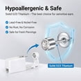 thumbnail image 6 of Briana Williams G23 Titanium Ear Piercing Kit,ASTM F136 Implant Grade 3mm 4mm CZ Studs for Sensitive Ears,4 Pack with 8 Clear Studs and 4 G23 Titanium Earring studs, 6 of 7