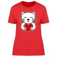thumbnail image 1 of Cat Holding Heart Tee Women's -Image by Shutterstock, 1 of 2