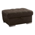 thumbnail image 2 of Furniture of America Rennsa Upholstered Tufted Fabric Light Brown Storage Ottoman, 2 of 6