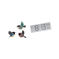 thumbnail image 6 of 3 Pieces Bird Wall Decor Wooden Bird Art Digital Wall Clock Large Display for Bedroom Office Living Room, 6 of 8