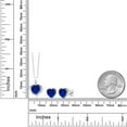 thumbnail image 3 of Gem Stone King 3.02 Ct Heart Created Sapphire White Topaz 925 Silver Pendant and Earrings Jewelry Set, 3 of 3