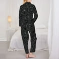 thumbnail image 3 of Pajamas for Women Set - Spider Web Black Comfy Long Sleeve Button Up Pajama Sets for Women 2 Piece, Soft Sleepwear Nightwear Pjs Lounge Sets for Women with Pockets, 3 of 6