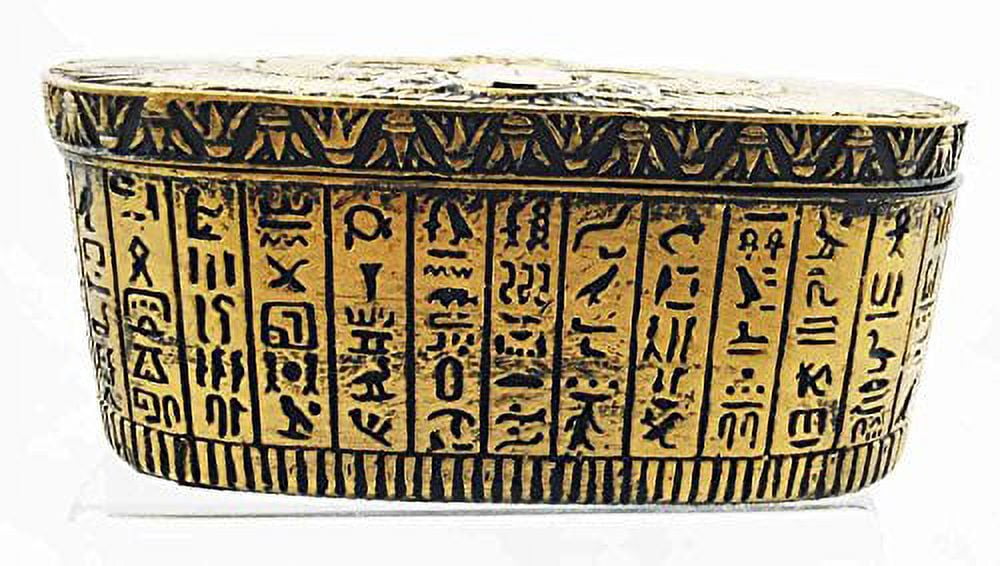 Egyptian Winged Scarab Ra Solar Amulet Hieroglyph Beautiful Jewelry Box Trinket