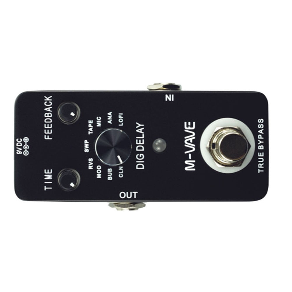Gerich Professional M-VAVE DIG DELAY Digital Guitar Effect Pedal 9 Delay Effects with 2 Control Knobs Guitar Effect Pedal for E-Guitars