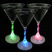 Frostte 6 oz LED Light Up Flashing Martini Glasses (2x pcs set)
