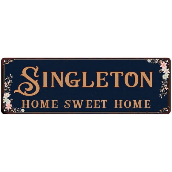 SINGLETON Home Sweet Home Victorian Look 8x24 Metal Sign 108240046953
