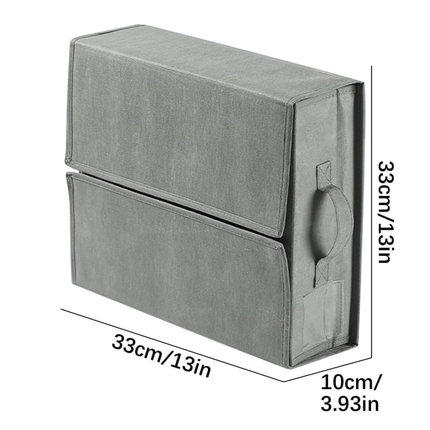 Caja de Almacenamiento de Fotos para Ropa Manta Sábanas Edredón Organización Del Armario, Caja de Almacenamiento Plegable con Etiqueta Lateral Del Mango para Ropa Interior Colección Separada