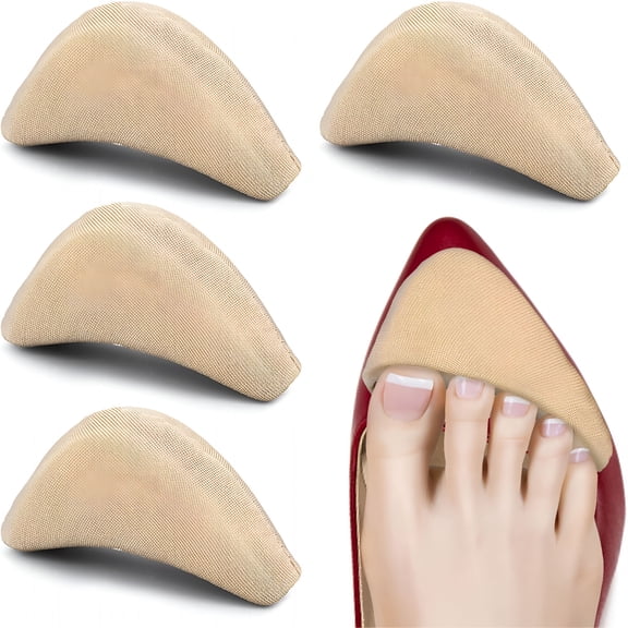 TELOLY 2 Pairs Soft Sponge Adjustable Shoe Filler,Big Toe Plug Foot Brace Pads Unisex Inserts for High Heel Women Reusable Make Shoes Fit