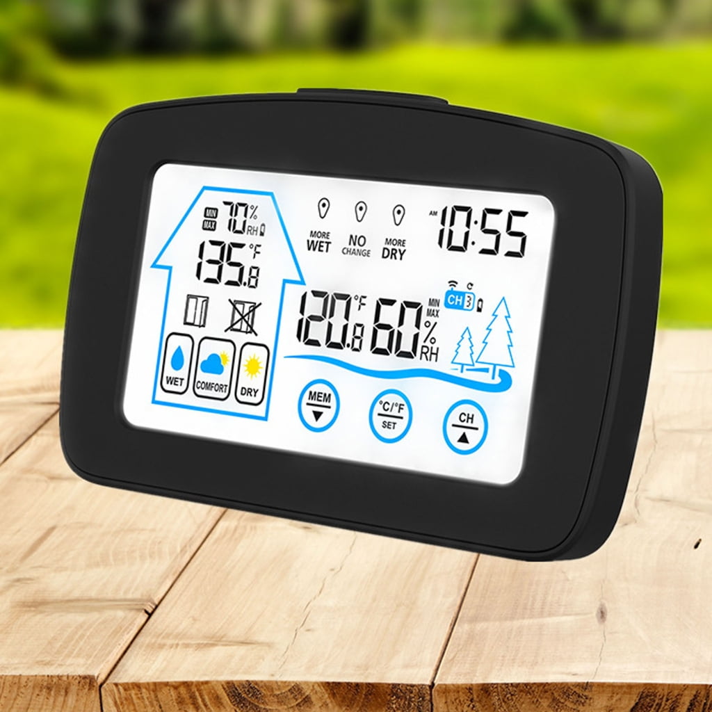 Indoor OutdoorW1re1essTemperature Humidity Sensors Color Display Weather Station