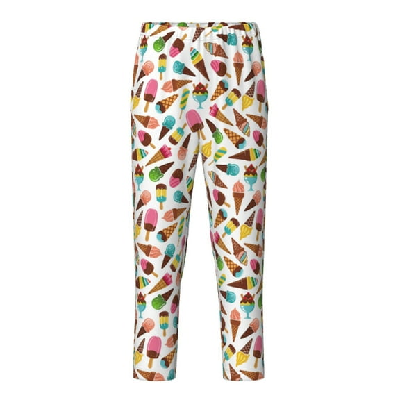 Xecao Ice Cream Popsicles Print Teenagers' Pajama Pants Long Sleep Pants Soft Elastic Waist Pajama Bottoms Elastic waist with 2 Pockets 5-16 Years-XS(5-6)