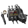 thumbnail image 1 of Soldering Iron LCD Digital Display 180-500℃ Temperature Hot Air Rework Station Electronic Craftsman Self Cooling Welding Tool 110V US Plug, 1 of 9