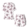 thumbnail image 5 of Naloa Pink Butterflies (2) Women's Short-Sleeved Pajama Set, Loungewear, Summer pajamas, Breathable Cozy - 4X-Large, 5 of 9