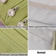 thumbnail image 6 of 1PC Canvas Large Capacity Pencil Case Teenager Girls Pencil Case With Zipper, 3 Compartments, Cosmetics, Data Storage ，Boys Pencil Case For School & Office，For Adult Teenagers,Kids(Glacier Blue), 6 of 7