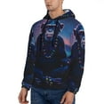 thumbnail image 3 of Goofa Starry Sky Meditating Chimpanzees for Men's Hooded Sweatshirt - Lightweight Pullover Hoodie with Kangaroo Pocket, Perfect for Everyday Wear-Large, 3 of 7