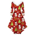 thumbnail image 3 of DPTALR Femmes Robe à Manches Longues Noël Imprimé Fourrure V-Cou Tirer vers l'Arrière Robe de Balançoire, 3 of 3