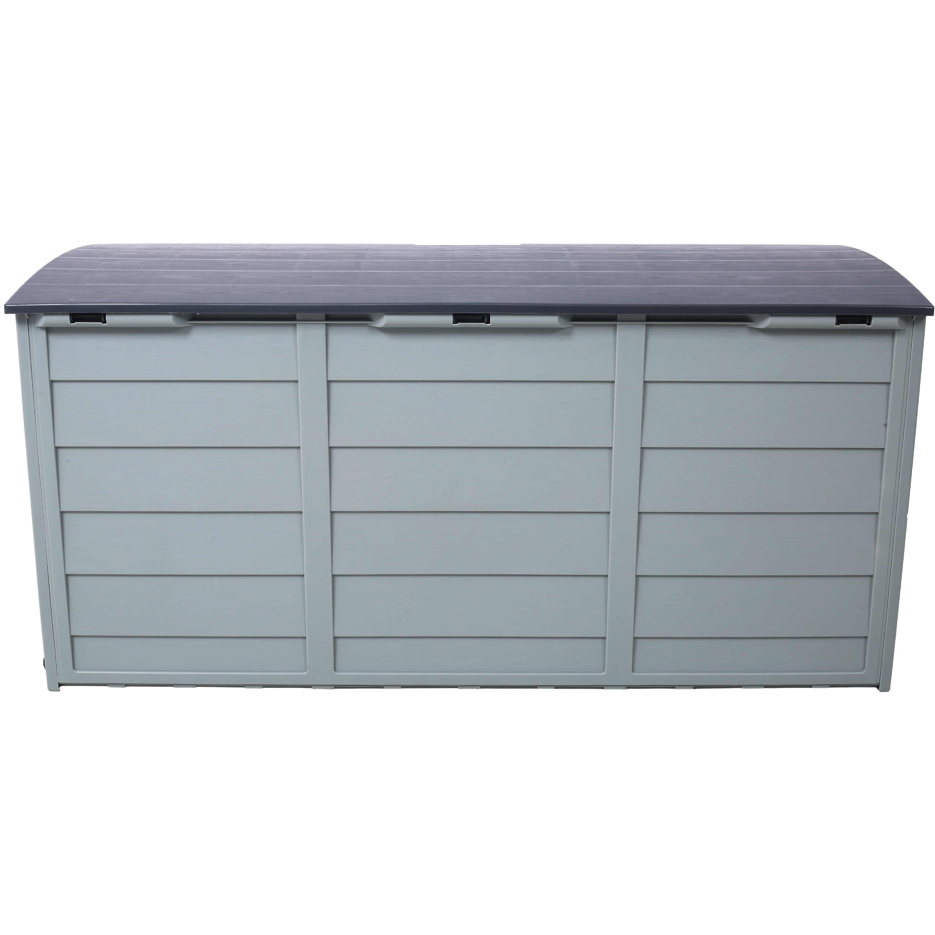 BaPiPro 75 Gallon Outdoor Deck Storage Box with Wheels, Weather-Resistant Resin Patio Organizer for Cushions, Toys & Tools, Gray