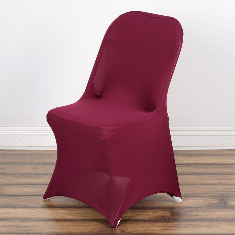 Efavormart Stretchy Spandex Fitted Folding Chair Cover Dinning Event  Slipcover For Wedding Party Banquet Catering- Burgundy