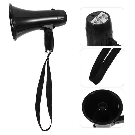 BESTOYARD Handheld Black Bullhorn Megaphone for Sports and Rally Announcements