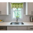 thumbnail image 4 of 1Pc Wave Green Apple color waterfall valance with tassels faux silk rod pocket semi sheer ascot dressing window 55" wide X 18" long for kitchen décor, 4 of 5