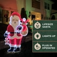 Fraser Hill Farm Prelit LED Tinsel Santa Claus Decoration, 61In