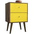 thumbnail image 1 of Manhattan Comfort Liberty 2.0 2 Drawer Nightstand in Brown and Yellow, 1 of 8