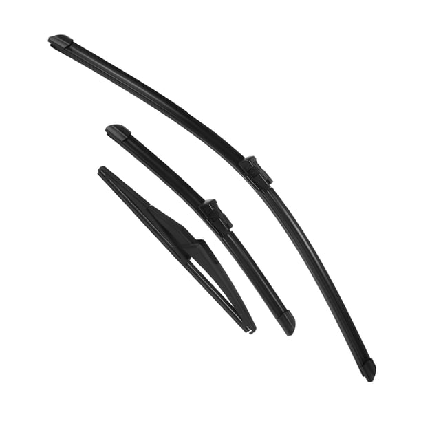 Juego de 3 piezas de limpiaparabrisas delantero y trasero de 26" 14" 12" para Fiat 500X con bloqueo superior negro