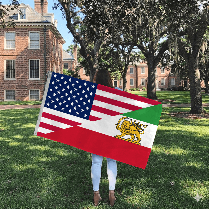 AGAS Iran USA Friendship Flag 3 x 5 ft Printed Single Sided 200D Nylon with Grommets